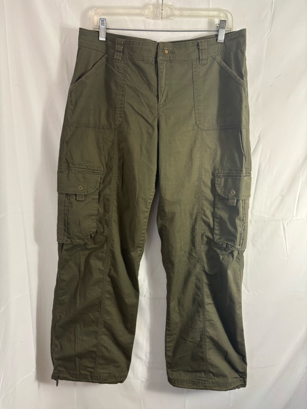 Olive Green Utility Stretch Low-Mid Rise Indie Grunge Boho Cargo Pants Size 31